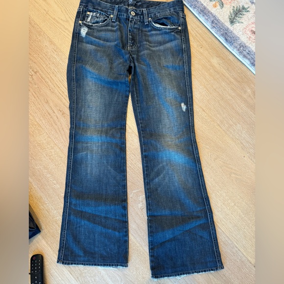 Seven 7 for all Mankind A Pocket Original Bootcut Dark Wash Jeans - Picture 5 of 6